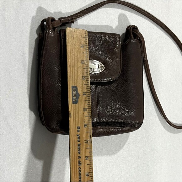 Vtg Fossil Brown Pebble Grain Leather Crossbody Purse Bag Boho Hobo Cottagecore - Picture 4 of 9